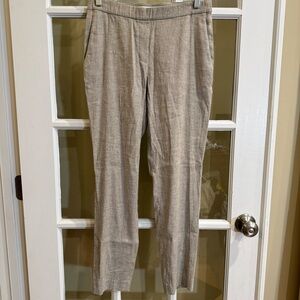Theory Thaniel Tierra Stretch Linen Pants 2 Side Pockets in Fawn Heather NEW